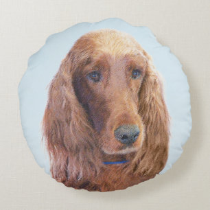 Ierse vereffeningskunst - Cute Original Dog Art Rond Kussen