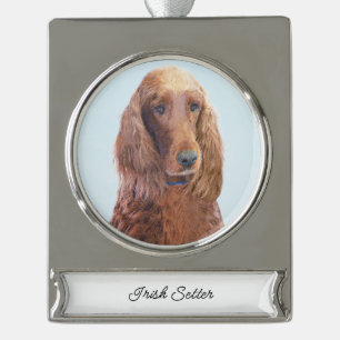 Ierse vereffeningskunst - Cute Original Dog Art Verzilverd Banner Ornament
