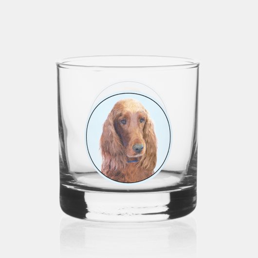 Ierse vereffeningskunst - Cute Original Dog Art Whisky Glas (Achterkant)