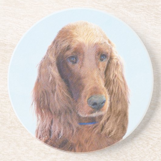 Ierse vereffeningskunst - Cute Original Dog Art Zandsteen Onderzetter (Voorkant)