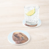 Ierse vereffeningskunst - Cute Original Dog Art Zandsteen Onderzetter (Zijkant)