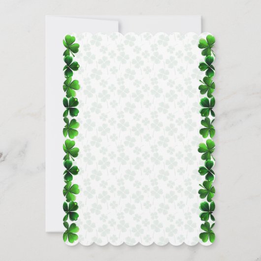 Ierse Verjaardag Shamrocks Klaver Uitnodigingen (Achterkant)