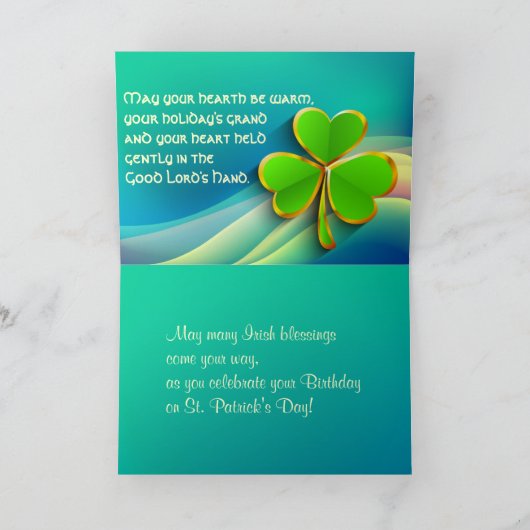 Ierse verjaardag Sint-Patrick's Day Blessings Pray Kaart (Binnen)