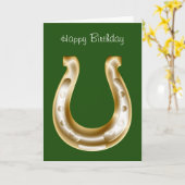 Ierse verjaardagskaart met een gouden hoefijzer kaart (Gele Bloem)