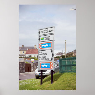 ierse verkeersborden in kerry poster