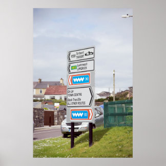 ierse verkeersborden in kerry poster