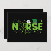 Ierse Verpleegster Stethoscoop Scrub Patricks Dag Briefkaart (Voorkant / Achterkant)