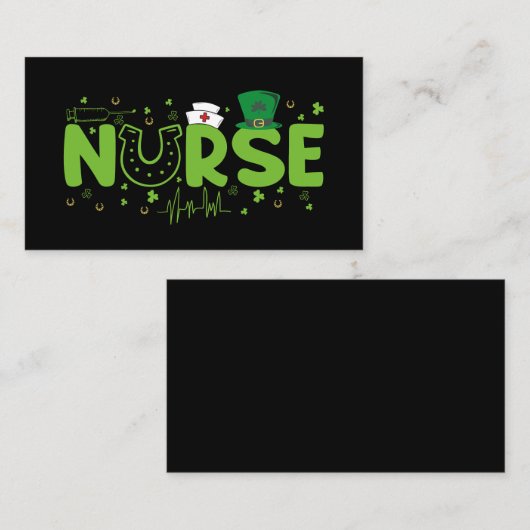 Ierse Verpleegster Stethoscoop Scrub Patricks Dag  Visitekaartje (Voorkant / Achterkant)