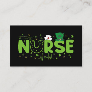 Ierse verpleegster stethoscoop scrub Patricks Day  Visitekaartje