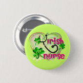 Ierse verpleegsters T-Shirts en Gifts Ronde Button 5,7 Cm (Voorkant /achterkant)