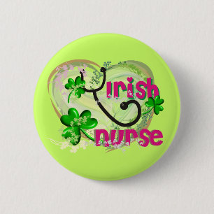 Ierse verpleegsters T-Shirts en Gifts Ronde Button 5,7 Cm