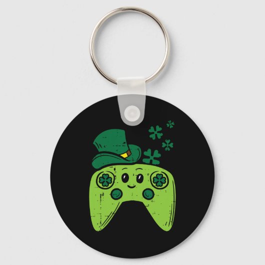 Ierse Videogame Controller St. Patrick-dag Gamer B Sleutelhanger (Voorkant)