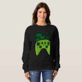 Ierse Videogame Controller St Patrick Dag Gamer B Trui (Voorkant volledig)