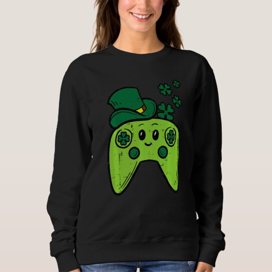 Ierse Videogame Controller St Patrick Dag Gamer B Trui (Voorkant)