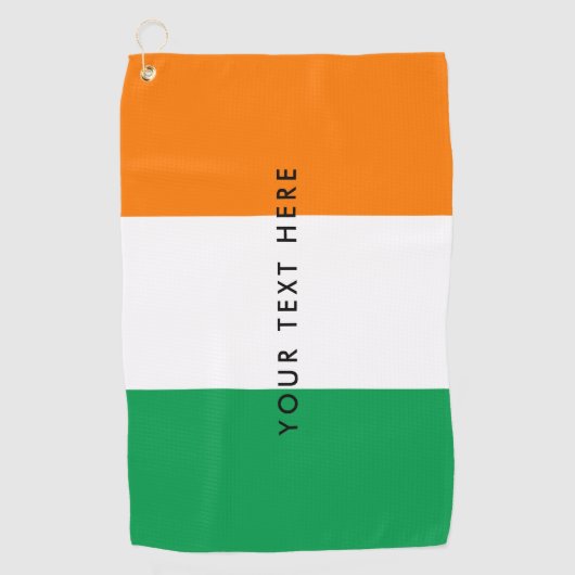 Ierse vlag, aangepast golfcadeau voor Ierland Golfhanddoek (Voorkant)