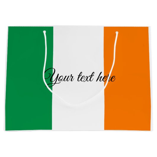 Ierse vlag aangepaste cadeautassen voor Birthday e Large Cadeautasje (Voorkant)