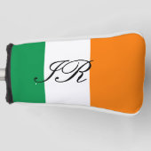 Ierse vlag aangepaste initiële golfkop-putterhoes golfheadcover (Voorkant)