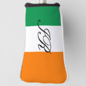 Ierse vlag aangepaste initiële golfkop-putterhoes golfheadcover (Draai 90)