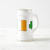 Ierse vlag Beer Stein met Shamrocks Bierpul (Voorkant rechts)