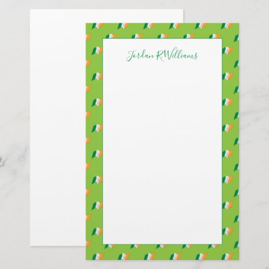 Ierse vlag briefpapier (Voorkant / Achterkant)