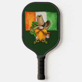 Ierse vlag Cowboy Gnome Monogram Pickleball Paddle