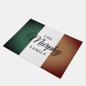 Ierse vlag en aangepaste familienaam Deurmat (Schuin)