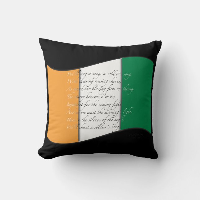 Ierse vlag en Anthem Pillow Kussen (Voorkant)