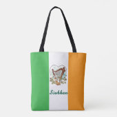 Ierse vlag en harp en Shamrock Custom Tote Bag (Achterkant)