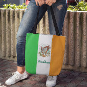 Ierse vlag en  harp en Shamrock Custom Tote Bag