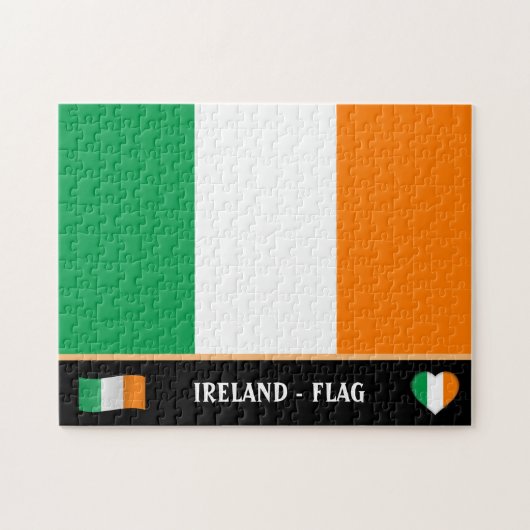 Ierse vlag en Iers land/Ierland Legpuzzel (Horizontaal)
