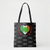Ierse vlag en Ierse mode van Heart Tote Bag (Voorkant)