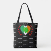 Ierse vlag en Ierse mode van Heart Tote Bag (Achterkant)