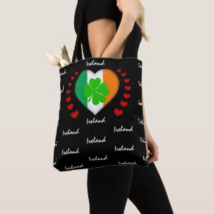 Ierse vlag en Ierse mode van Heart Tote Bag