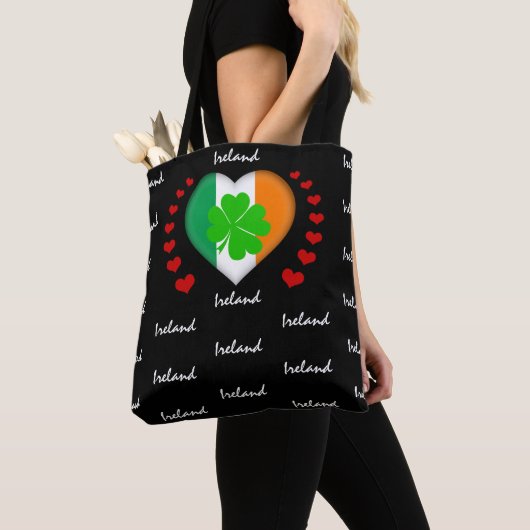 Ierse vlag en Ierse mode van Heart Tote Bag (Dichtbij)