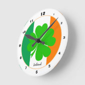 Ierse vlag en Ierse trendy mode/Shamrock Ronde Klok (Hoek)