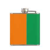 Ierse vlag en shamrock, reizen naar Ierland en spo Heupfles (Achterkant)