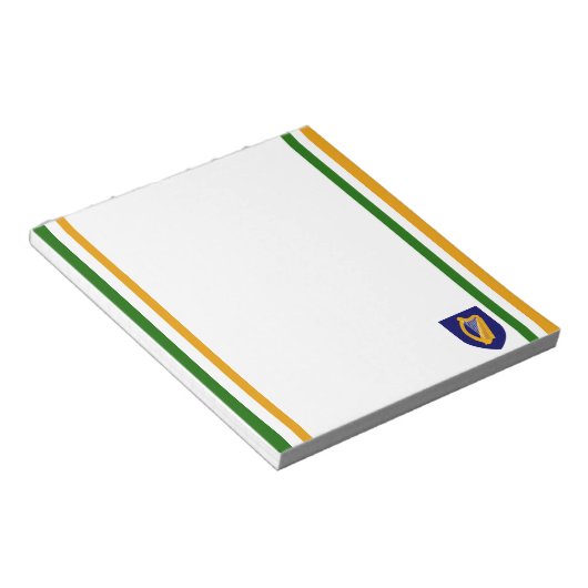Ierse vlag en wapen notitieblok (Schuin)