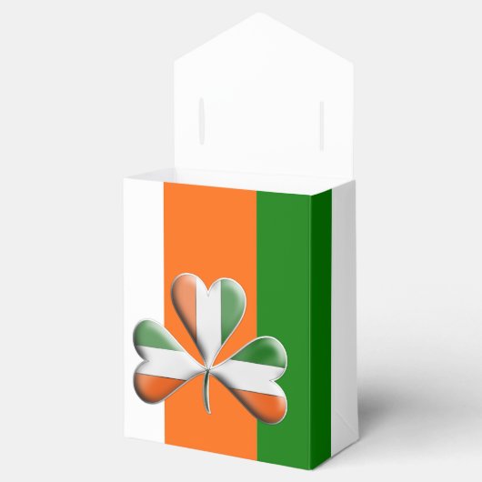 Ierse vlag gekleurde Shamrock Bedankdoosjes (Geopend)