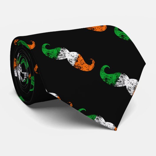 Ierse vlag Grunge Mustache Stropdas (Opgerold)