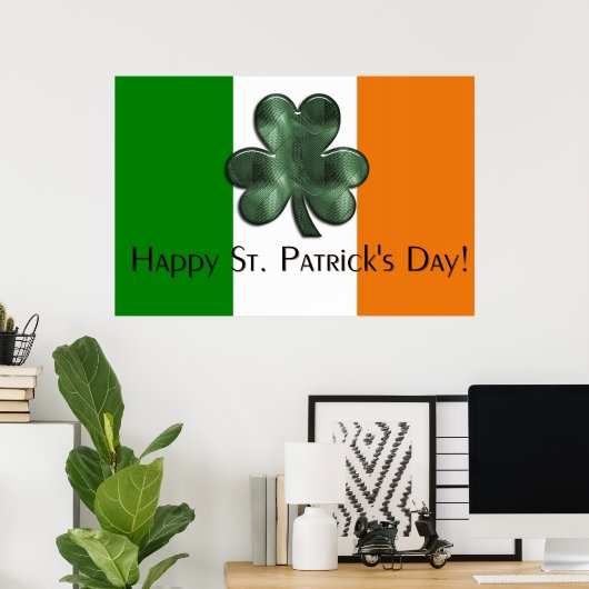 Ierse vlag - Happy St. Patrick's Day Print (Thuiskantoor)