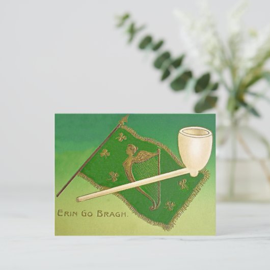  Ierse vlag Harp van Erin St Patrick's Day C Briefkaart (Staand voorkant)