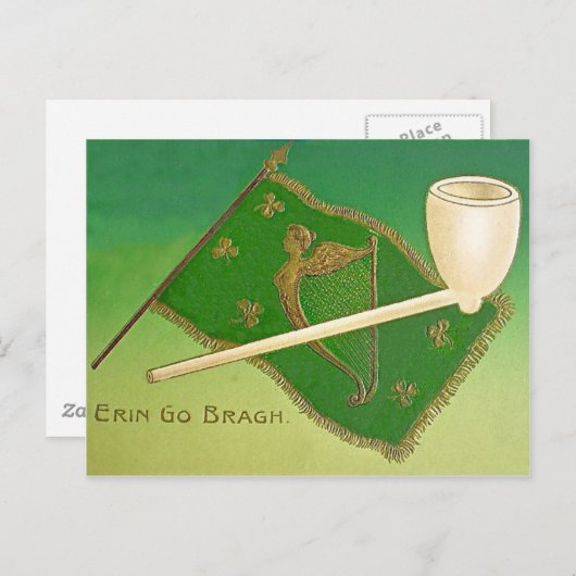  Ierse vlag Harp van Erin St Patrick's Day C Briefkaart (Voorkant / Achterkant)