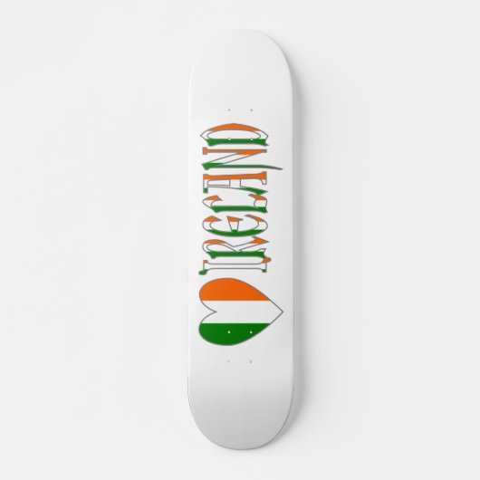 Ierse vlag Hart & Woord Ierland Persoonlijk Skateboard (Voorkant)