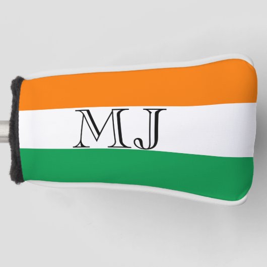 Ierse vlag Ierland Monogram Putter Hoesje Golfheadcover (Voorkant)