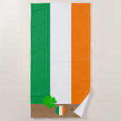 Ierse vlag & Ierland monogram / strandlaken (Voorkant)