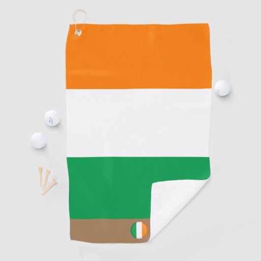 Ierse vlag & Ierland monogrammen Golf Towel Golfhanddoek (Insitu)