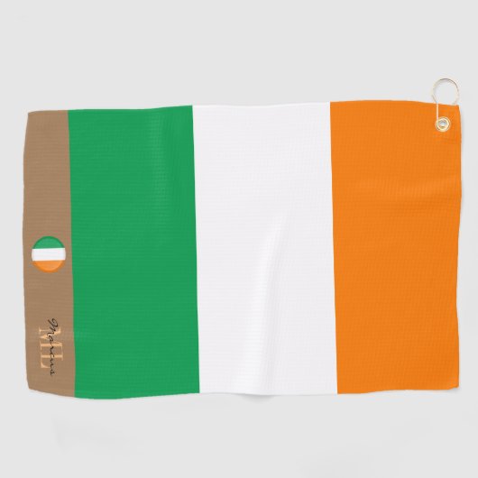 Ierse vlag & Ierland monogrammen Golf Towel Golfhanddoek (Horizontaal)