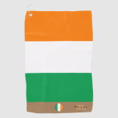 Ierse vlag & Ierland monogrammen Golf Towel Golfhanddoek (Voorkant)