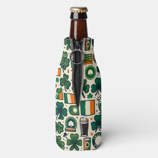 Ierse vlag Ierland Saint Patricks Day Slainte Flesjeskoeler (Fles Achterkant)