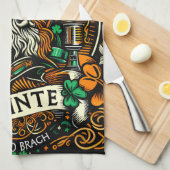 Ierse vlag Ierland Saint Patricks Day Slainte Theedoek (Quarter Fold)